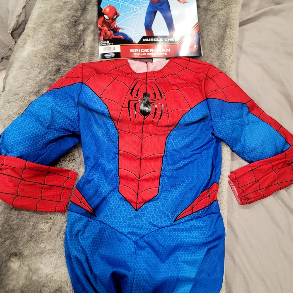 New JAZWARES Marvel Spider-Man Child Costume Suit And Mask Size Large 12-14 - Picture 14 of 16